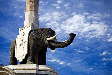 Fountain of the elephant, Duomo square, Catania, Sicily, Italy, Europe