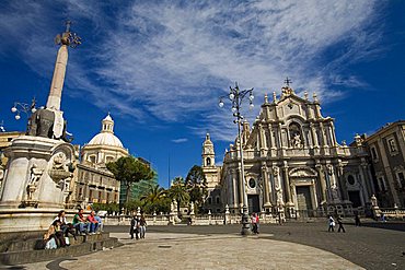 Fountain of the elephant, Duomo square, Catania, Sicily, Italy, Europe