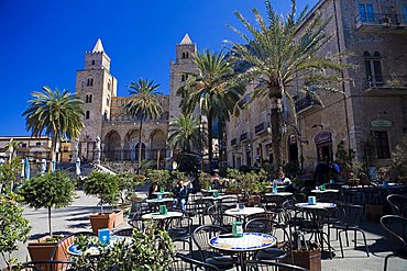 Cathedral square, Cefalu, Sicily, Italy