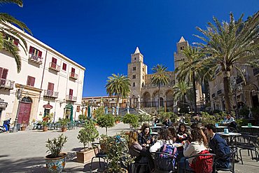 Cathedral square, Cefalu, Sicily, Italy