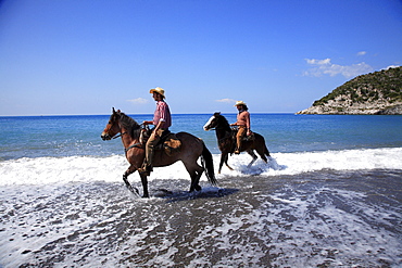 Excursion with horse, Castrocucco beach, Maratea, Basilicata, Italy 