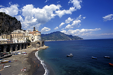 Seaside of Atrani, Amalfi coast, Campania, Italy.