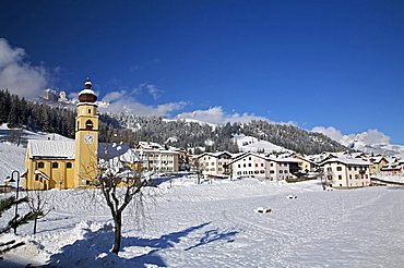 Winter landscape, Fassa Valley, Trentino Alto Adige, Italy