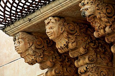 Baroque decorations, Noto, Sicily, Italy