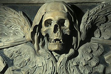 Skull, Purgatorio church, Naples, Campania, Italy