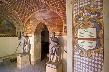 Interior, Castello di Villa d'Ayala Valva castle, river Sele valley, Salerno, Campania, Italy, Europe