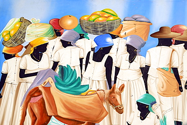 Caribbean traditional painting, Punta Cana, Dominican Republic, West Indies, Central America