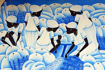 Caribbean traditional painting, Punta Cana, Dominican Republic, West Indies, Central America
