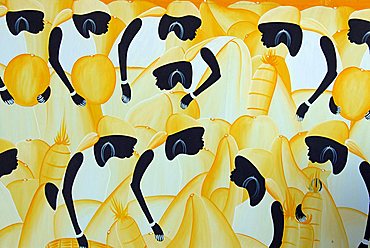 Caribbean traditional painting, Punta Cana, Dominican Republic, West Indies, Central America