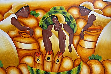 Caribbean traditional painting, Punta Cana, Dominican Republic, West Indies, Central America