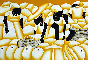 Caribbean traditional painting, Punta Cana, Dominican Republic, West Indies, Central America