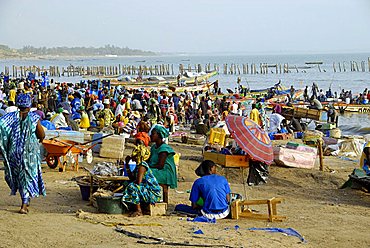 Fishmarket at port, M'Bour, Republic of Senegal, Africa