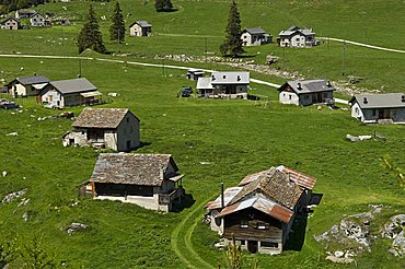 Acquacalda village, Lucomagno, Switzerland, Europe