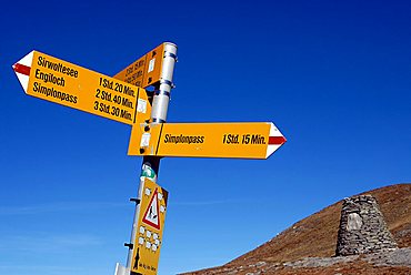 Path sign near Simplon Pass, Switzerlad