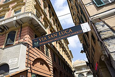 Via San Luca street, World heritage UNESCO site, Genoa, Ligury, Italy