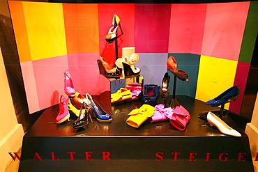 Walter Steiger fashion shoes shop, Via Gesù street, Milan, Lombardy, Italy, Europe