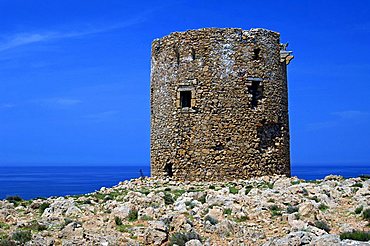 Old guards tower, Cala Domestica, Buggerru, Sulcis, Iglesiente, Carbonia, Iglesias, Sardinia, Italy