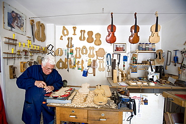 Handicrafts, Francesco Cavallo lute-maker, Fasano, Puglia, Italy