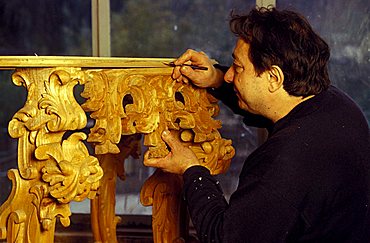 Wood carver, Naples, Campania, Italy