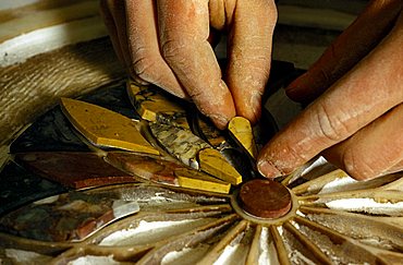 Inlay marble work, Naples, Campania, Italy