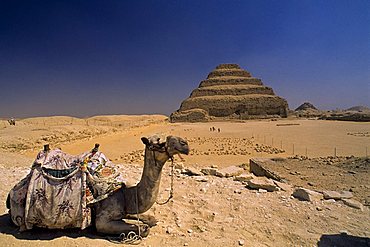 Archaeological site of Memphis stepped Pyramid, Saqqara, Egypt, North Africa, Africa