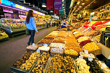 La Buqueria fruit market, Rambla, Barcelona, Spain, Europe