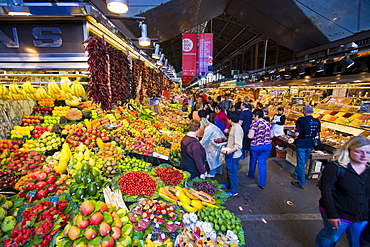 La Buqueria fruit market, Rambla, Barcelona, Spain, Europe