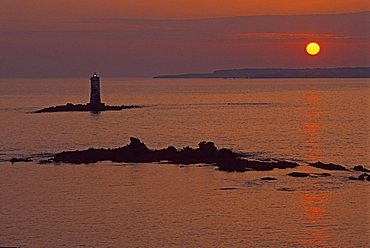 Lighthouse, Scoglio Mangiabarche near Isola di S. Antioco, Sardinia, Italy