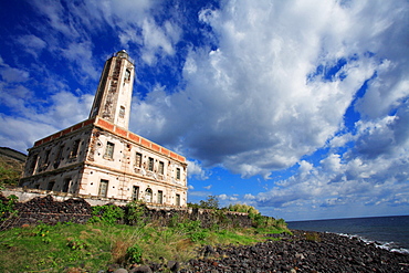 Lighthouse, Vulcano island, Aeolian Islands, Sicily, Italy
