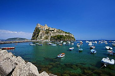 The Aragonese Castle, Ischia Ponte, Ischia, Campania, Italy. 