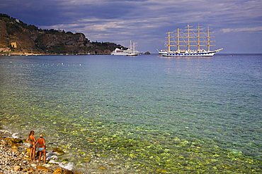 Beach, Costa Giardini, Messina, Sicily, Italy, Europe