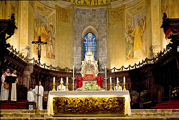 Altar of Sant'Agata Cathedral, Catania, Sicily, Italy, Europe