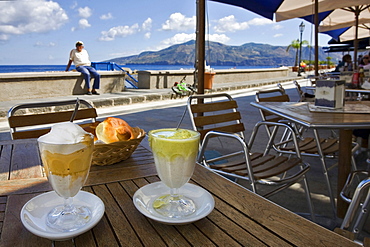 Traditional Granita Siciliana ice cream, Salina Island, Sicily, Italy, Europe