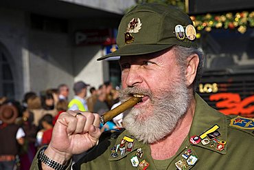 Fidel Castro double at Las Palmas Carnival, Gran Canaria, Canary Islands, Spain, Europe