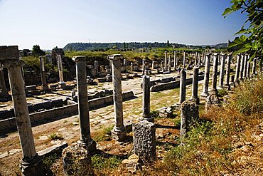 The colonnaded street, Perge, Turkey, Europe