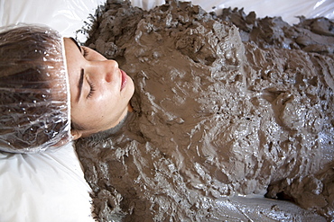 Mud Treatment, Terme San Filippo, Bagni San Filippo, Castiglione d'Orcia, Siena, Tuscana, Italia