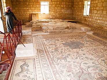 Middle East, Jordan, Lot and Procopio Mosaics, near Mont Nebo, a hidden mosaic of extraordinary beauty