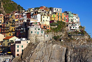 Foreshortenig, Manarola, Cinque Terre, UNESCO World Heritage Site, Ligury, Italy, Europe