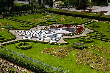 Flowerbed in the garden, Vila Garzoni, Collodi, Tuscany, Italy