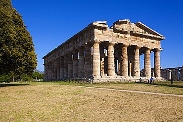 Hera temple also called Nettuno temple or Poseidon temple, Paestum archaeological area, Campania, Italy