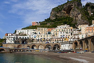 Cityscape, Minori, Gulf of Salerno, Amalfi Coast, Campania, Italy