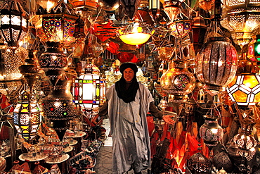 Lamps shop, Medina, Marrakech, Morocco Medina, Marrakech, Morocco, North Africa