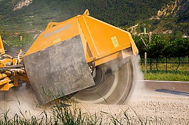 Road costruction site,  Sdruzzina` di Ala, Trentino Alto Adige, Italy, Europe