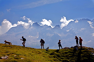 Monte Spinale near Madonna di Campiglio in the background the Dolomiti di Brenta dolomites, Trentino Alto Adige, Italy, Europe