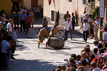 Barrel race in historic recalling Uva e Dintorni,  Sabbionara d'Avio, Bassa Vallagarina, Trentino Alto Adige, Italy, Europe