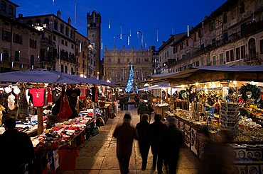 Christmas Market, Erbe square, Verona, Veneto, Italy