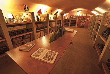 Gancia underground wine cathedral in Canelli, a museum like room, Asti, Piedmont, Italy, Europe