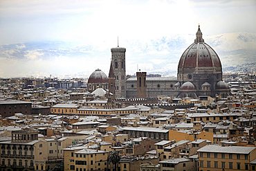 Snow in Florence, Tuscany, Italy, Europe