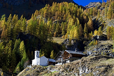 Biel Walser village, Gressoney-La-Trinite, Gressoney Valley, Aosta Valley, Italy, Europe