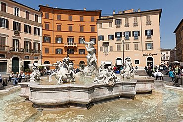 Neptune fountain, Piazza Navona square, Rome, Lazio, Italy, Europe